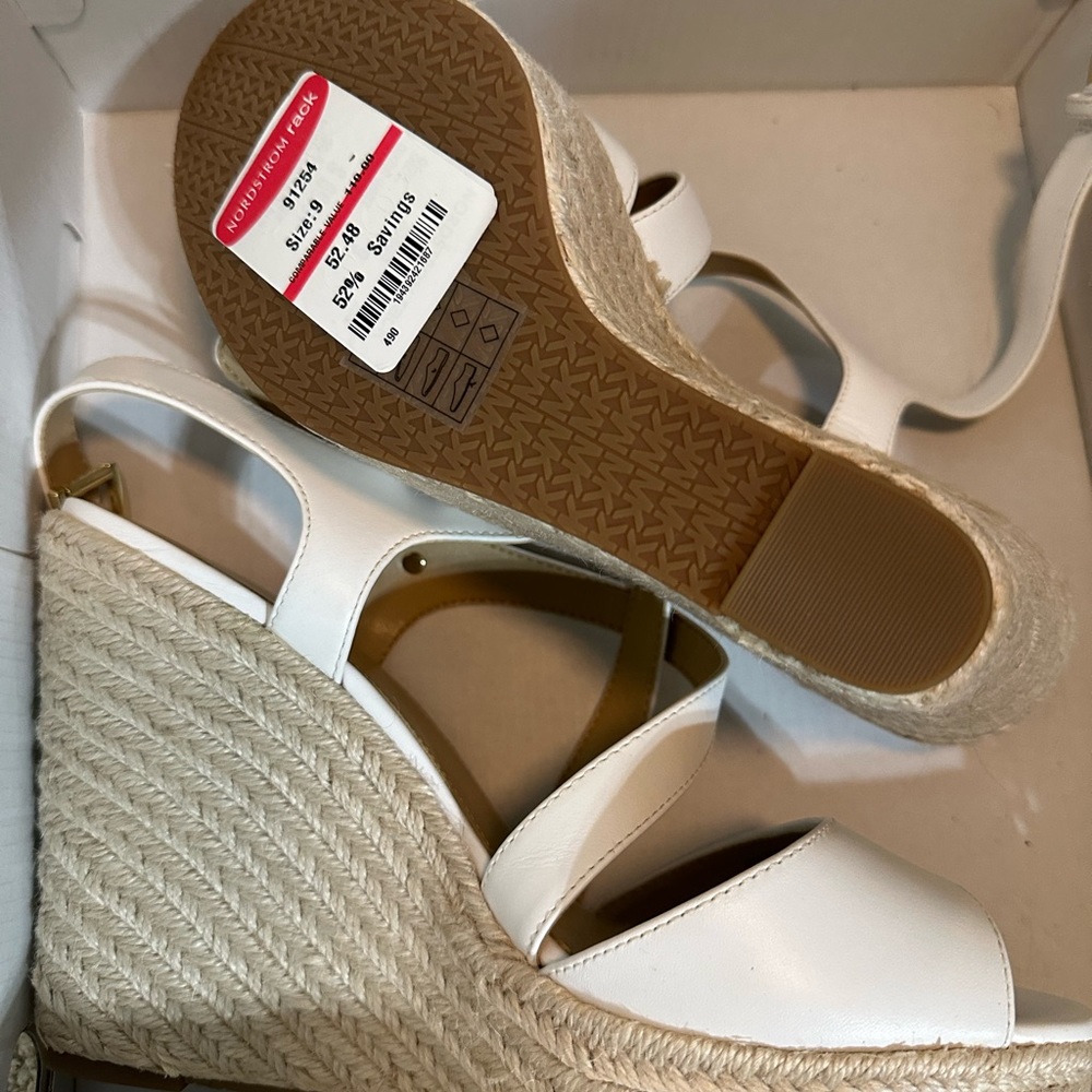 Brand new never worn white MK wedges